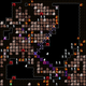 A tile based map filled with sprites including ghosts, flying skeletions, and satyrs sits on a black background with a purple magic effect moving across the screen.